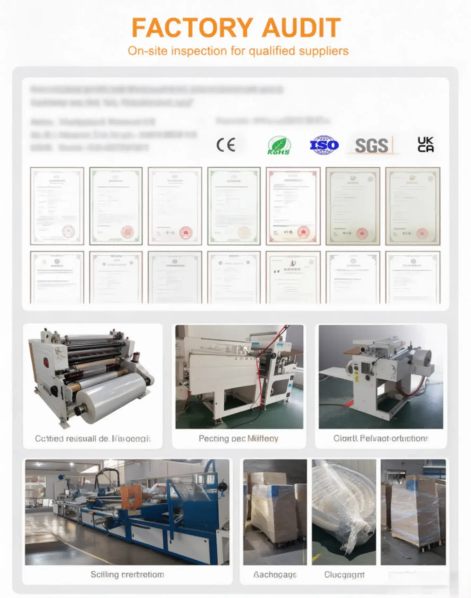 tuopo onsite factory audit cert equipment